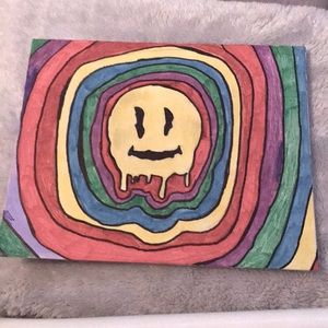 Rainbow melting and smiley face